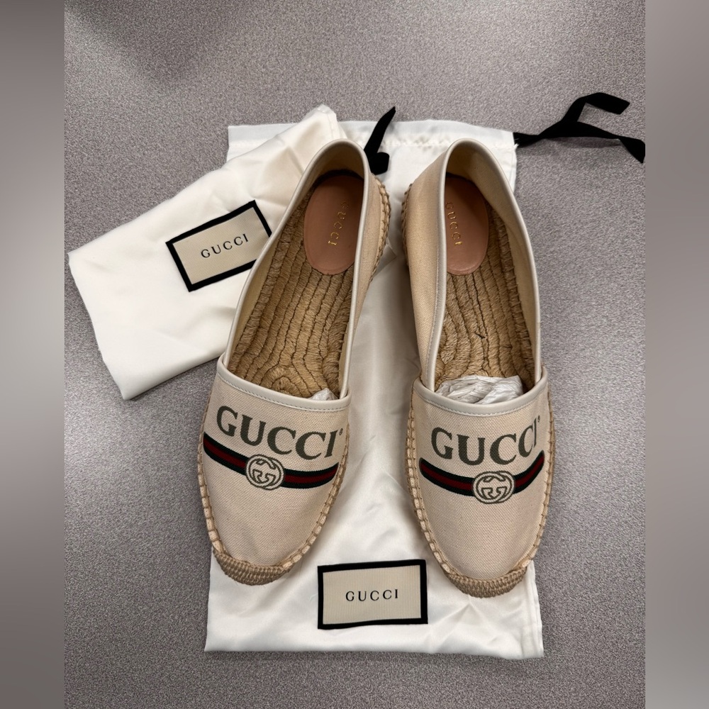 Gucci Beige Espadrilles with Logo